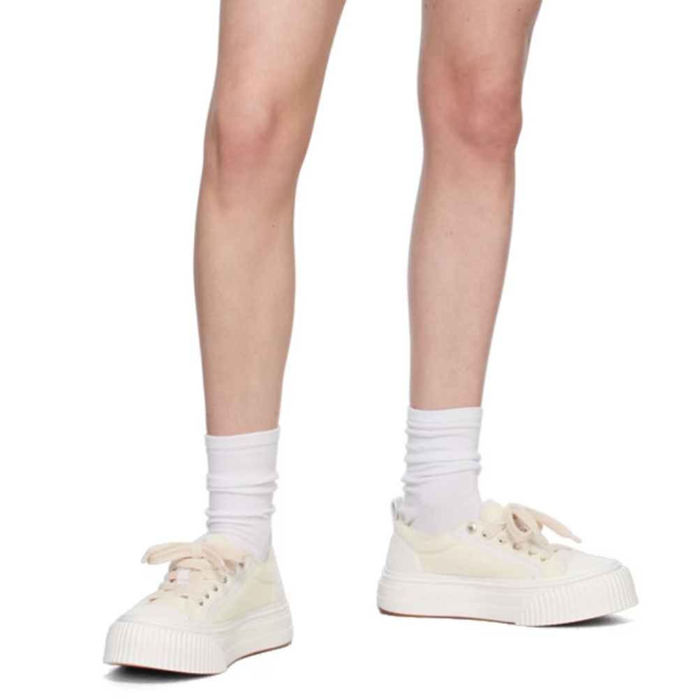 AMI PARIS Off-White 1980 Platform Sneakers / Women / Size: 37 / US W7